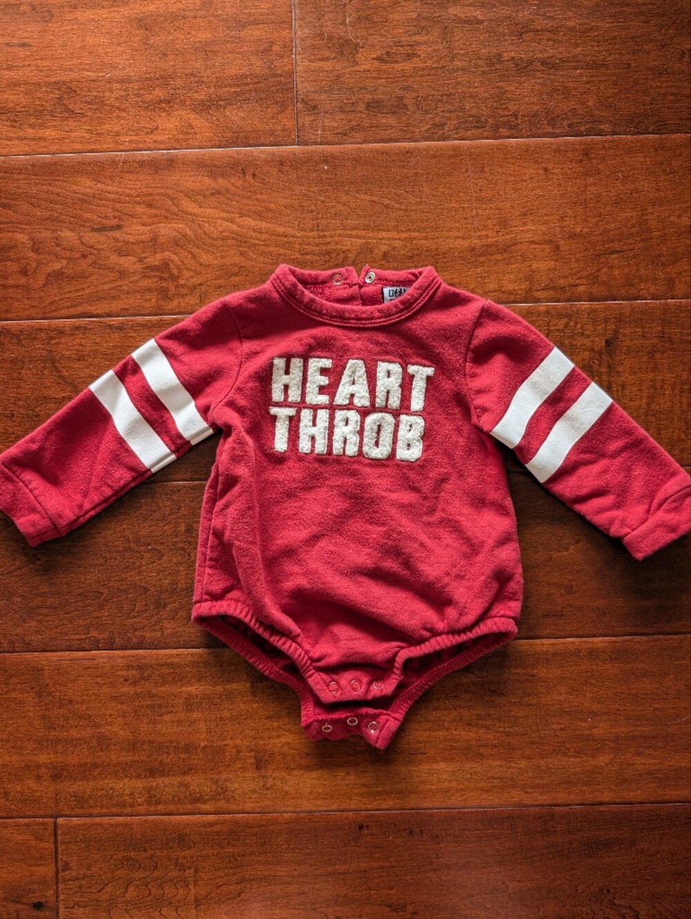 Heart Throb Red Long-Sleeve Baby Bodysuit